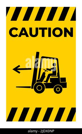 Forklift Point Left Symbol Sign Isolate On White Background,Vector Illustration Stock Vector