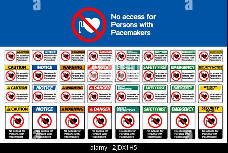 No Access For Persons With Pacemaker Symbol Sign On White Background Stock Vector