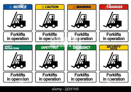 forklifts in operation Symbol Sign Isolate on transparent Background,Vector Illustration Stock Vector