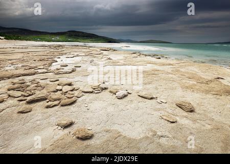 Seilebost beach on the Isle of Harris, Western Isles, Outer Hebrides, Na h-Eileanan Siar, Scotland Stock Photo