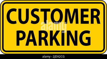 Customer Parking Sign On White Background Stock Vector
