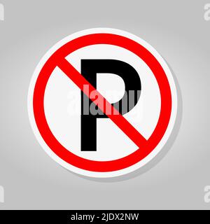 No parking or stopping Sign Isolate On White Background,Vector Illustration Stock Vector