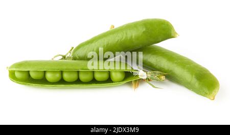 Green peas isolated on white background Stock Photo