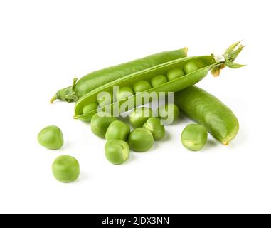 Green peas isolated on white background Stock Photo