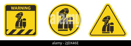 Wear SCBA (Self Contained Breathing Apparatus) Symbol Isolate On White Background,Vector Illustration EPS.10 Stock Vector