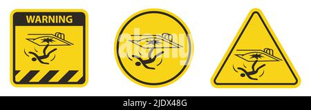 Caution Fall Hazard Symbol Sign Isolated on White Background Stock Vector