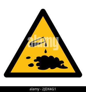 Beware Chemical Spill Symbol Sign Isolate On White Background,Vector Illustration EPS.10 Stock Vector