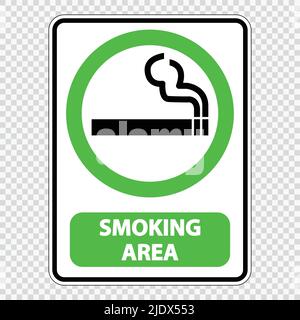 smoking area sign label on transparent background,vector illustration Stock Vector