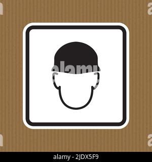 Wear helmet Sign symbol Isolate On White Background,Vector Illustration EPS.10 Stock Vector
