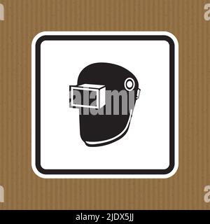 Symbol Wear Welding Helmet Isolate On White Background,Vector Illustration EPS.10 Stock Vector