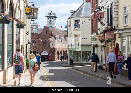 17th century Market House from High Street, Ross-on-Wye (Rhosan ar Wy), Herefordshire, England, United Kingdom Stock Photo