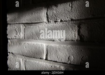 Close-up of white painted brick wall Stock Photo