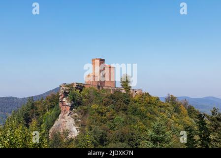 Rock on which Trifels castle is built, Near Annweiler, Palatinate ...