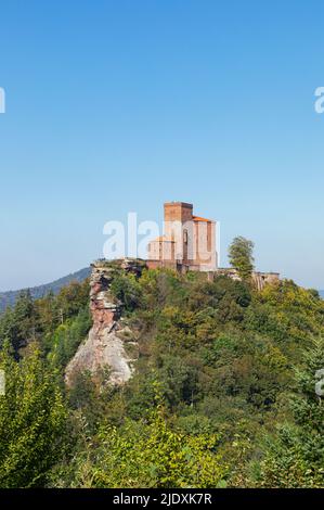 Rock on which Trifels castle is built, Near Annweiler, Palatinate ...