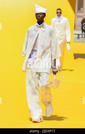 Paris, Frankreich. 23rd June, 2022. LOUIS VUITTON Mens SS23 runway during  Paris Fashion Week Menswear on June 2022 - Paris, France. 23/06/2022  Credit: dpa/Alamy Live News Stock Photo - Alamy