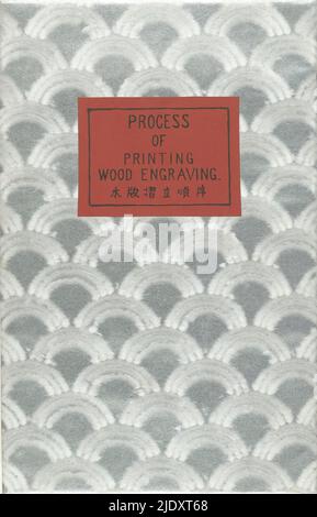 Process book of The Ducks, Process of printing wood engraving (title on object), Album showing the printing process of a print with two ducks by Takeuchi Seiho by print run; silver cover with bow pattern; top center red title stripe; 51 sheets, double numbered 1-26: the first page has the block printed which was then reprinted into the print on the next page, with identical page number; in 26 steps the print was completed., print maker: Takeuchi Seihô, (mentioned on object), Japan, 1937, paper, color woodcut, height 382 mm × width 245 mm, height 381 mm × width 486 mm Stock Photo