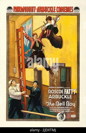 Poster for 1918 Fatty Arbuckle film The Bell Boy Stock Photo