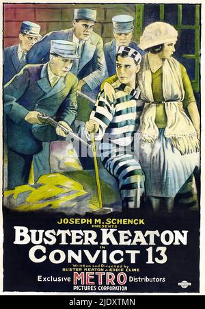 A poster for the 1920 Buster Keaton film Convict 13. Stock Photo