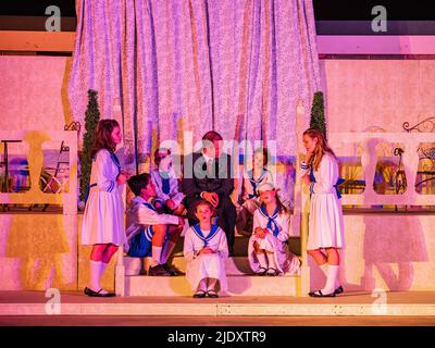 Oklahoma, JUL 17 2022 - Sound of Music Performance in Mitch Park Stock Photo