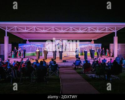 Oklahoma, JUL 17 2022 - Sound of Music Performance in Mitch Park Stock Photo