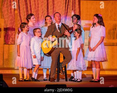 Oklahoma, JUL 17 2022 - Sound of Music Performance in Mitch Park Stock Photo