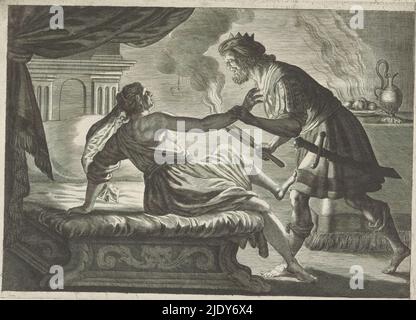 Cinyras attacks his daughter Myrrha; Metamorphoses from Ovid. Cinyras ...