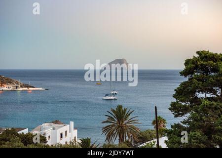 Beautiful sunset view over Kapsali beach in Kythera island, Greece Stock Photo