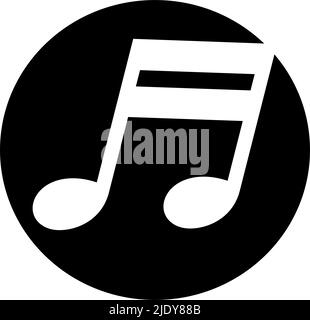 A round logo of a musical note. Music symbol icon. Editable vector. Stock Vector