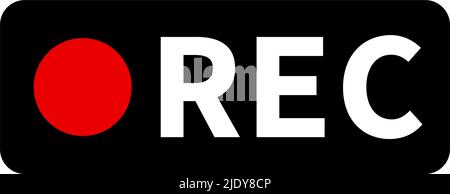REC button. Video recording button. Real-time shooting. Editable vector. Stock Vector
