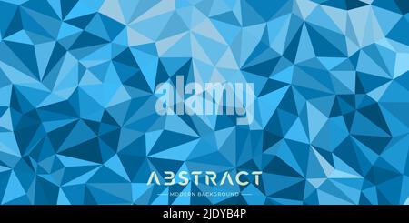 Abstract Triangular Blue Background , Vector. Modern blue abstract polygonal background. Stock Vector
