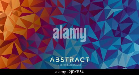 gradient Background with Triangle Pattern Vector Art. Abstract Triangular Blue Background , Vector Stock Vector