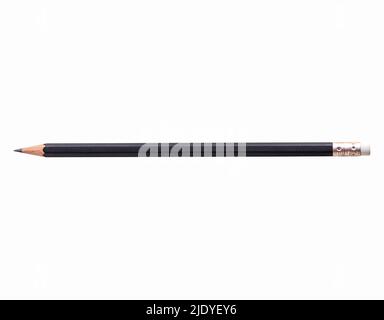 Top view with black pencil isolated on white background Stock Photo