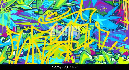 Abstract Urban Street Art Graffiti Style Vector Illustration Background Template Stock Vector