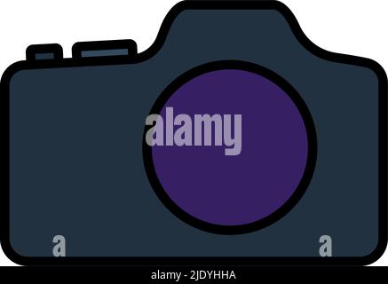 Icon Of Photo Camera. Editable Bold Outline With Color Fill Design. Vector Illustration. Stock Vector