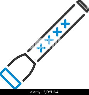 Police Flashlight Icon. Editable Bold Outline With Color Fill Design. Vector Illustration. Stock Vector