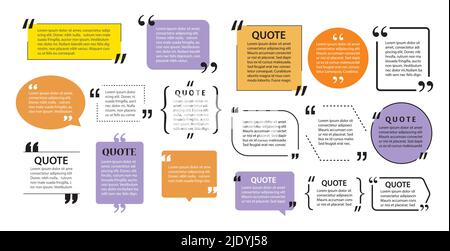 modern quote box text template design elements. Stock Vector