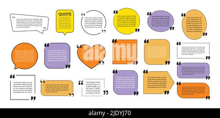 modern quote box text template design elements. Stock Vector