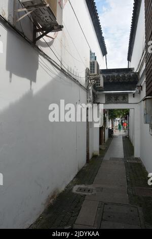 Explore the Ancient Water Town of Qibao Stock Photo