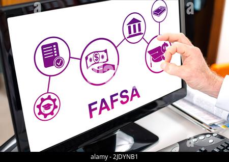 Fafsa concept shown on a computer screen Stock Photo