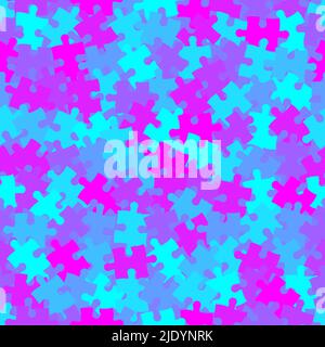 Seamless colorful pattern with puzzles, jigsaw, childrens pattern background Stock Vector