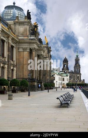 View on Bruhl terrace, Dresden Stock Photo