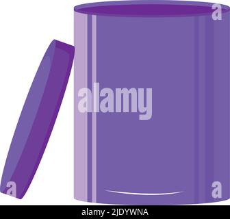 Trash can with lid semi flat color vector object Stock Vector