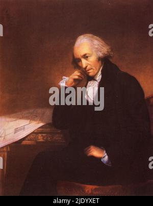 James Watt (1736-1819), 1792. By Carl Frederik von Breda (1759-1818). Scottish inventor, mechanical engineer, and chemist. Watt's steam engine of 1776 was fundamental to the Industrial Revolution. Stock Photo