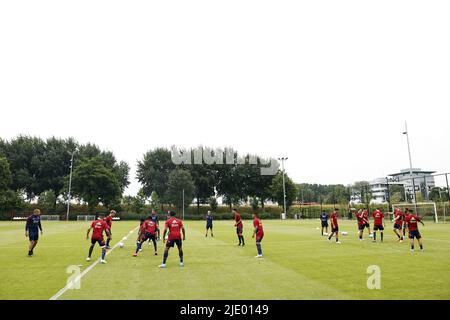 AMSTERDAM - Overview of the training during the first training session of Ajax Amsterdam at sports complex De Toekomst on June 24, 2022 in Amsterdam, the Netherlands. ANP MAURICE VAN STEEN Stock Photo