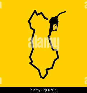 Outline map of albania made from a petrol gas pump Stock Vector