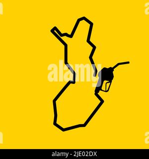 Outline map of finland made from a petrol gas pump Stock Vector