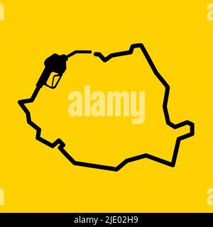 Outline map of romania made from a petrol gas pump Stock Vector