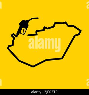 Outline map of hungary made from a petrol gas pump Stock Vector