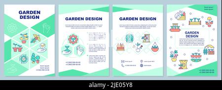 Garden design green brochure template Stock Vector