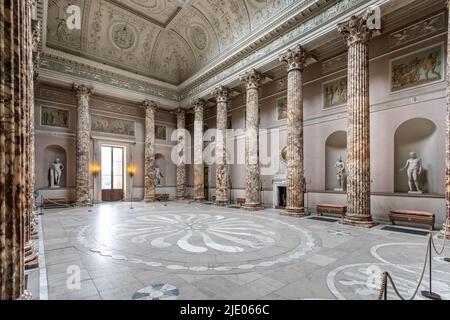 Neo classical grand Marble Hall in Kedleston Hall, Derbyshire, UK on  18 June 2022 Stock Photo